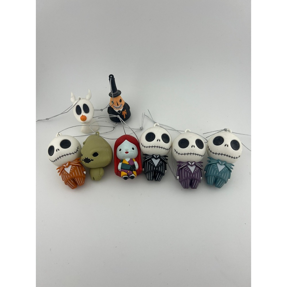 Disney Nightmare Before Christmas Ornaments Lot 8 Jack Sally Oogie Zero Mayor